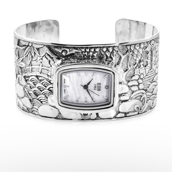 BALI LEGACY EON 1962 Swiss Movement Cuff Bracelet Watch in Sterling Silver - Picture 4 of 9